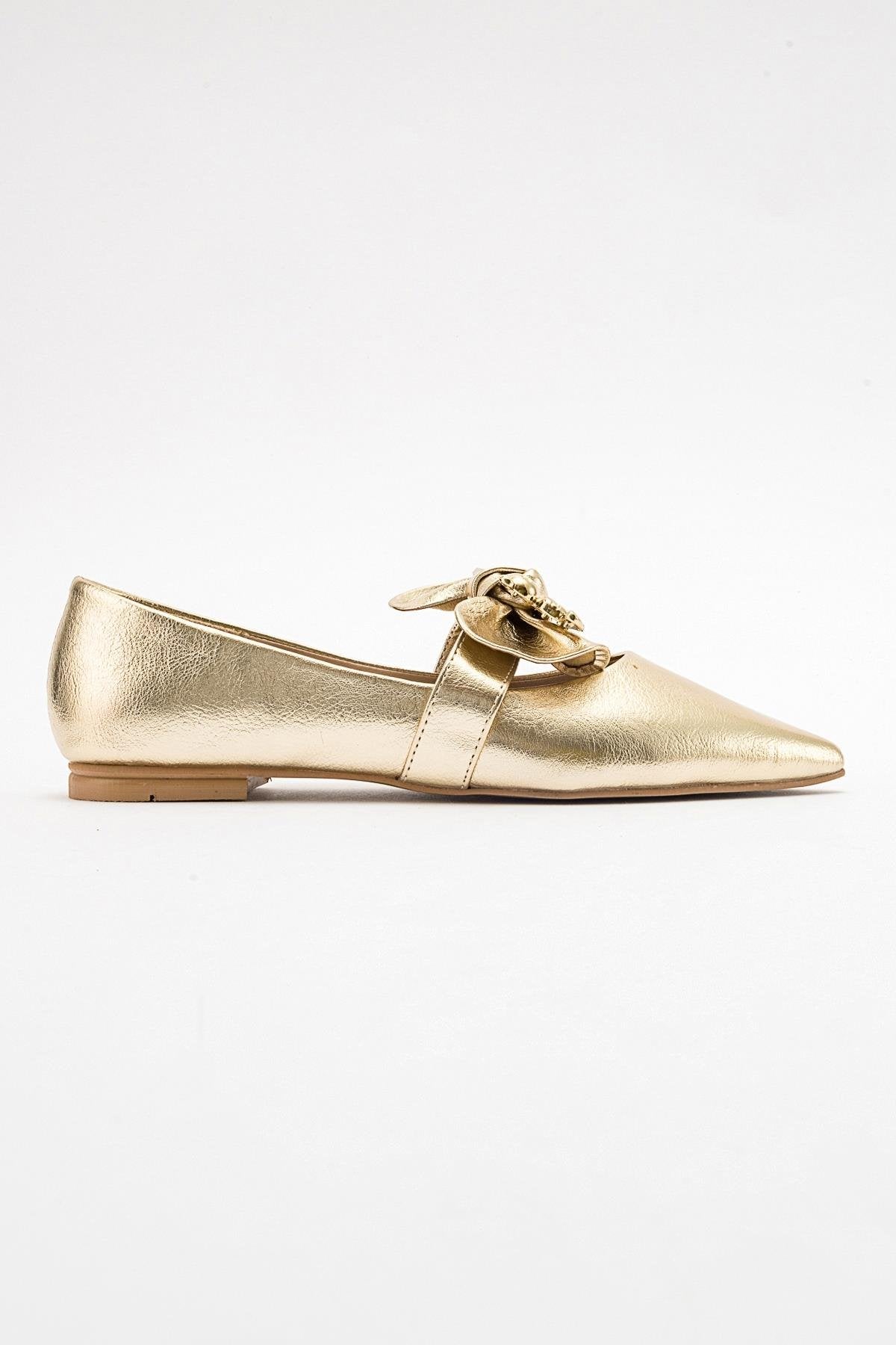 Helsi - Gold Bow Ballet Flat (Women)