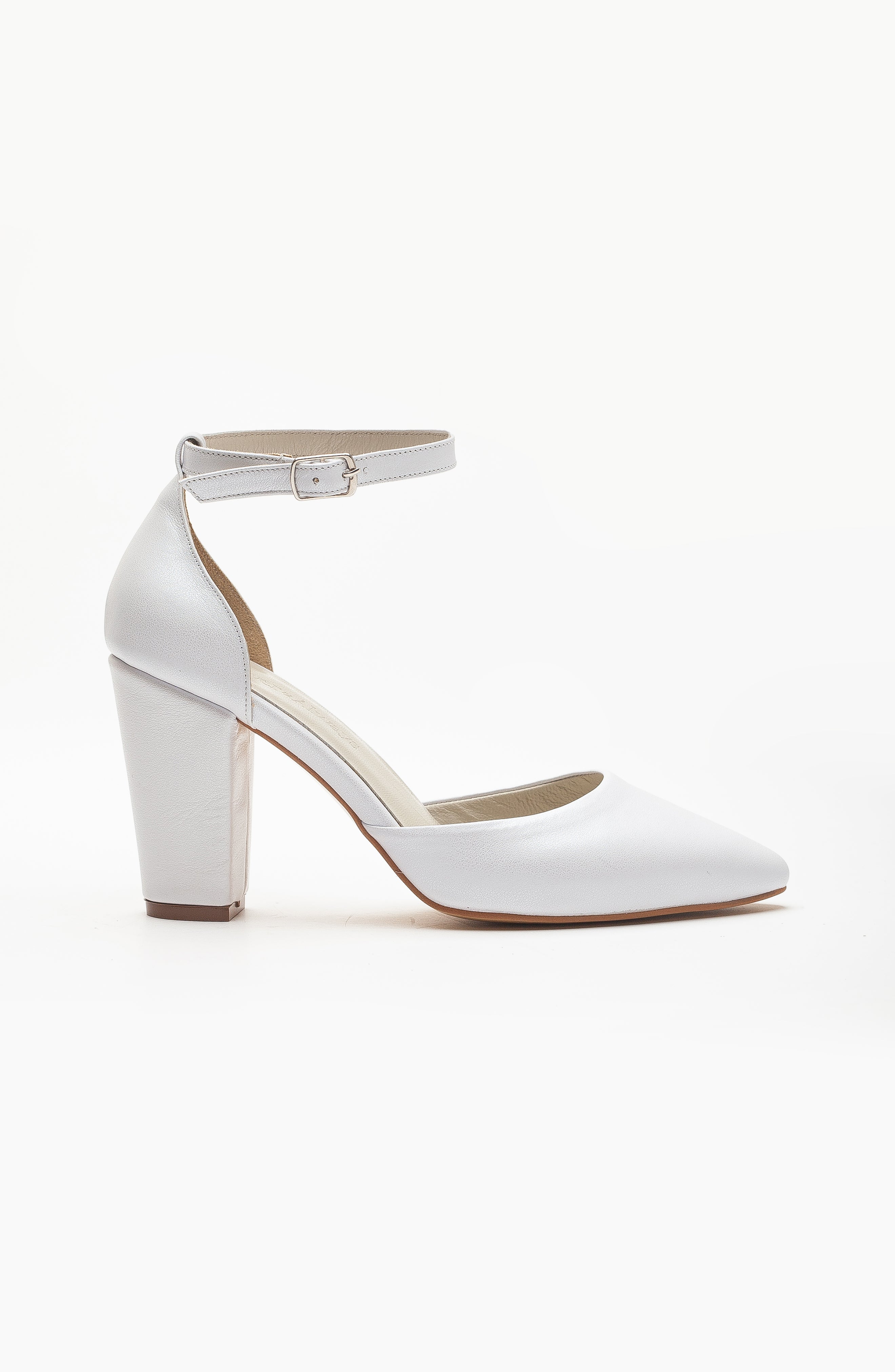 Rossella - Ivory Leather Bridal Heels
