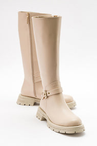 Covela - Beige Knee-High Boot (Women)