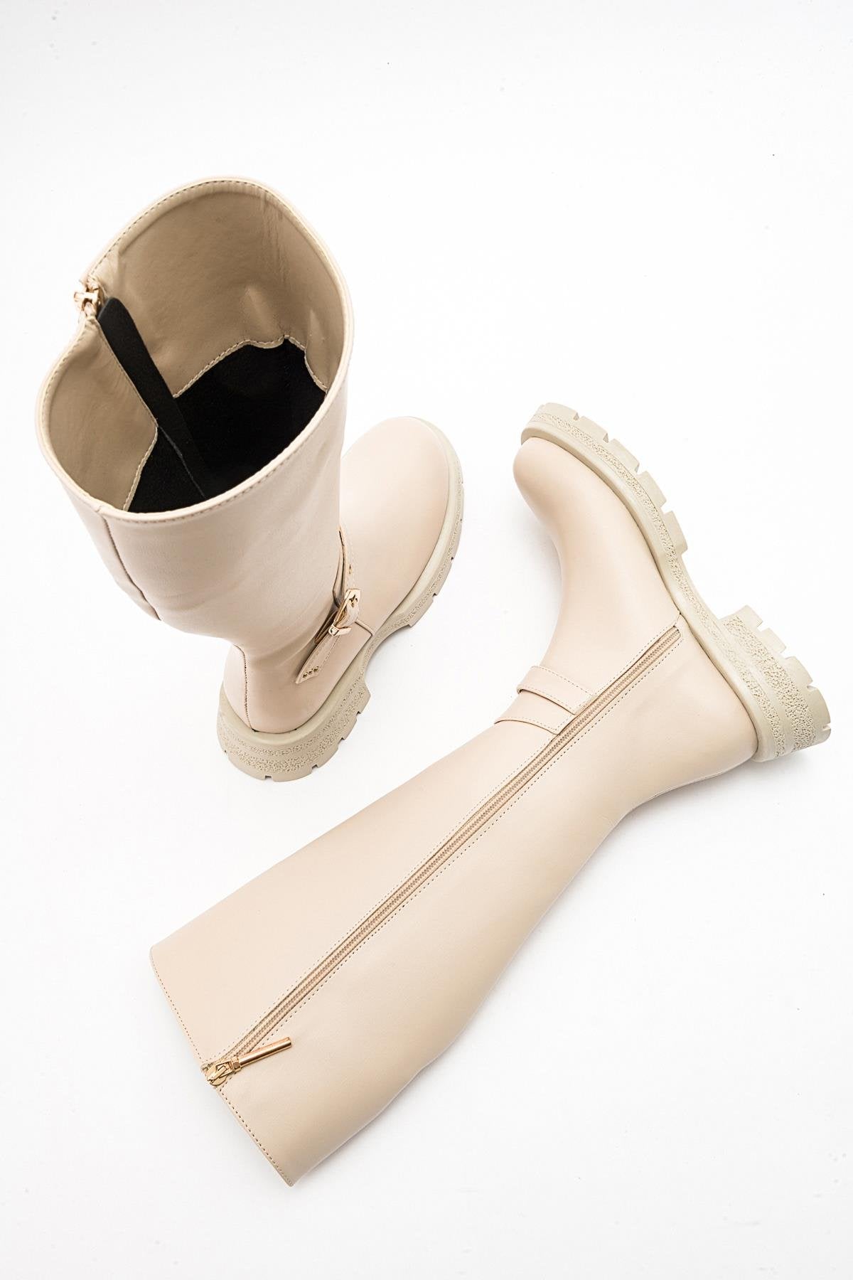 Covela - Beige Knee-High Boot (Women)