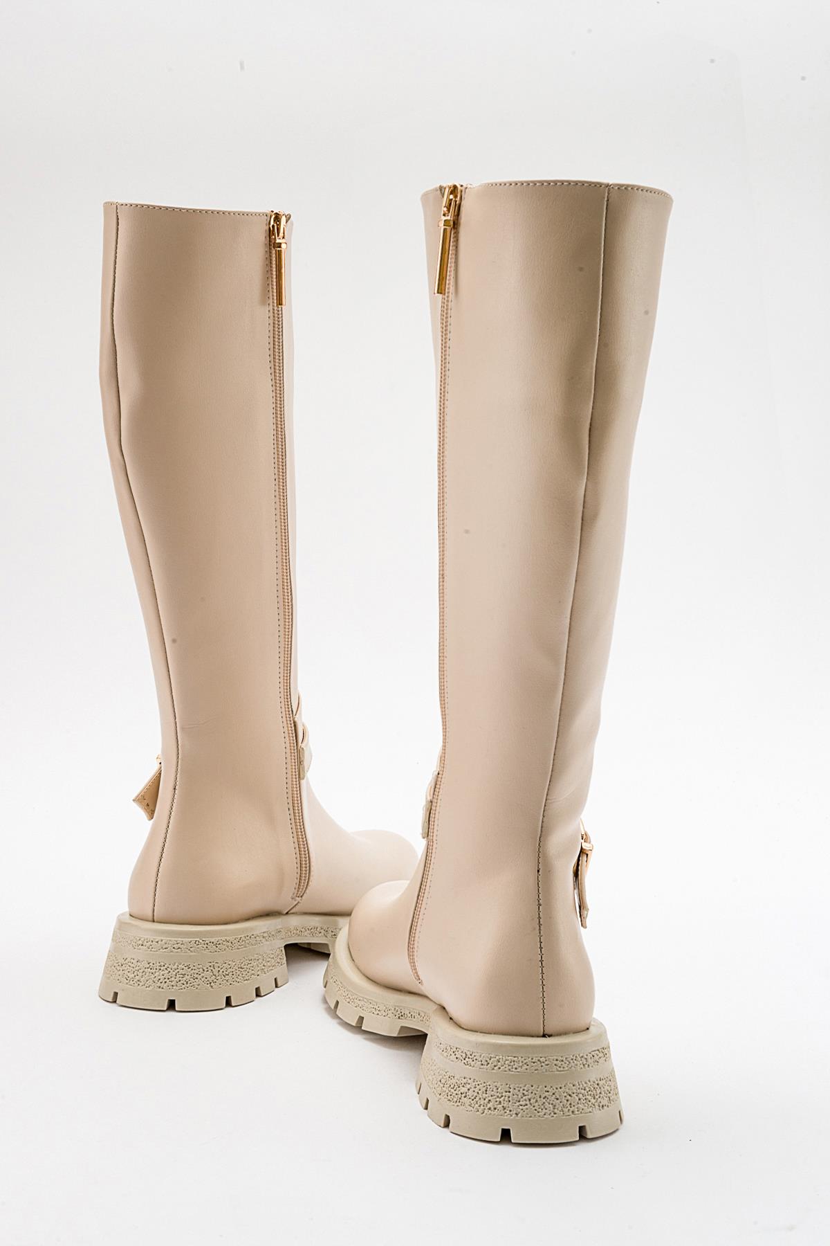 Covela - Beige Knee-High Boot (Women)