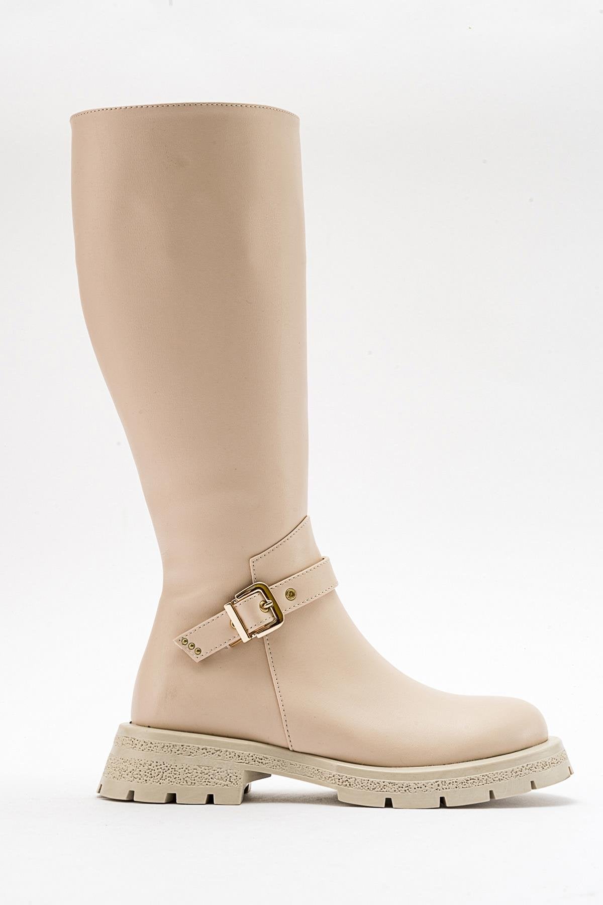 Covela - Beige Knee-High Boot (Women)