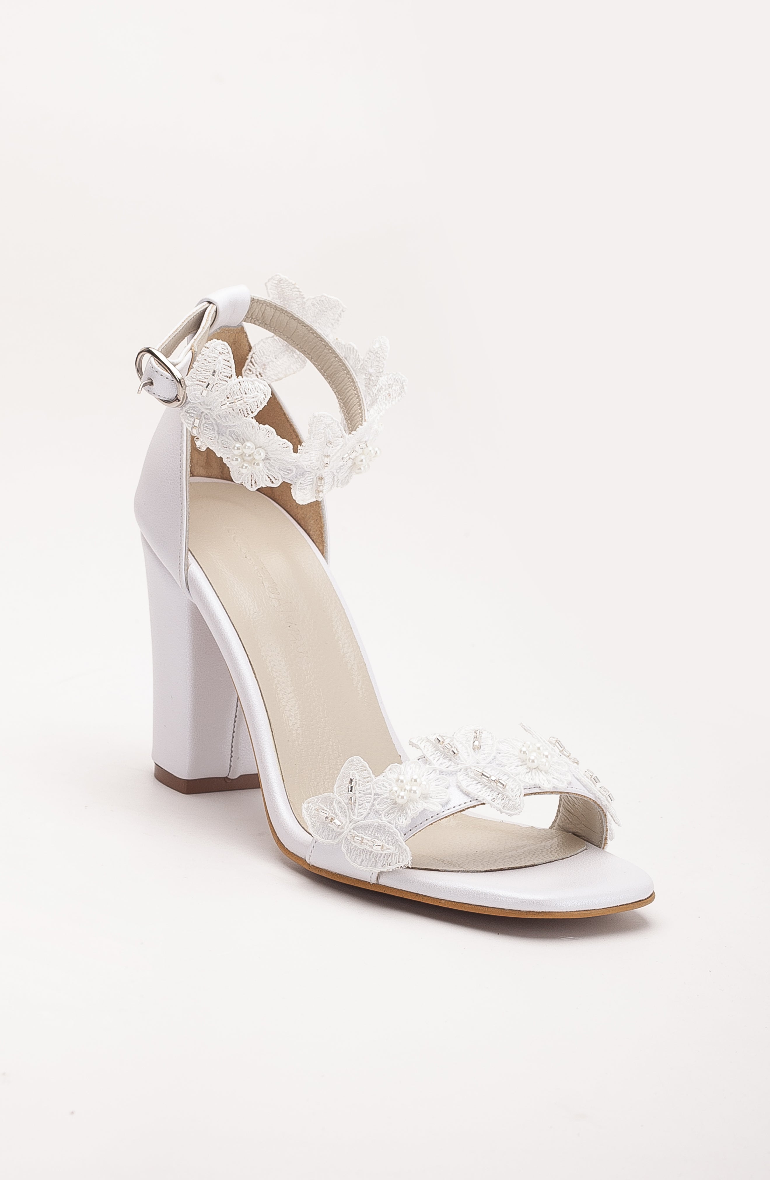 Vivian - Ivory Lace Leather Bridal Sandals