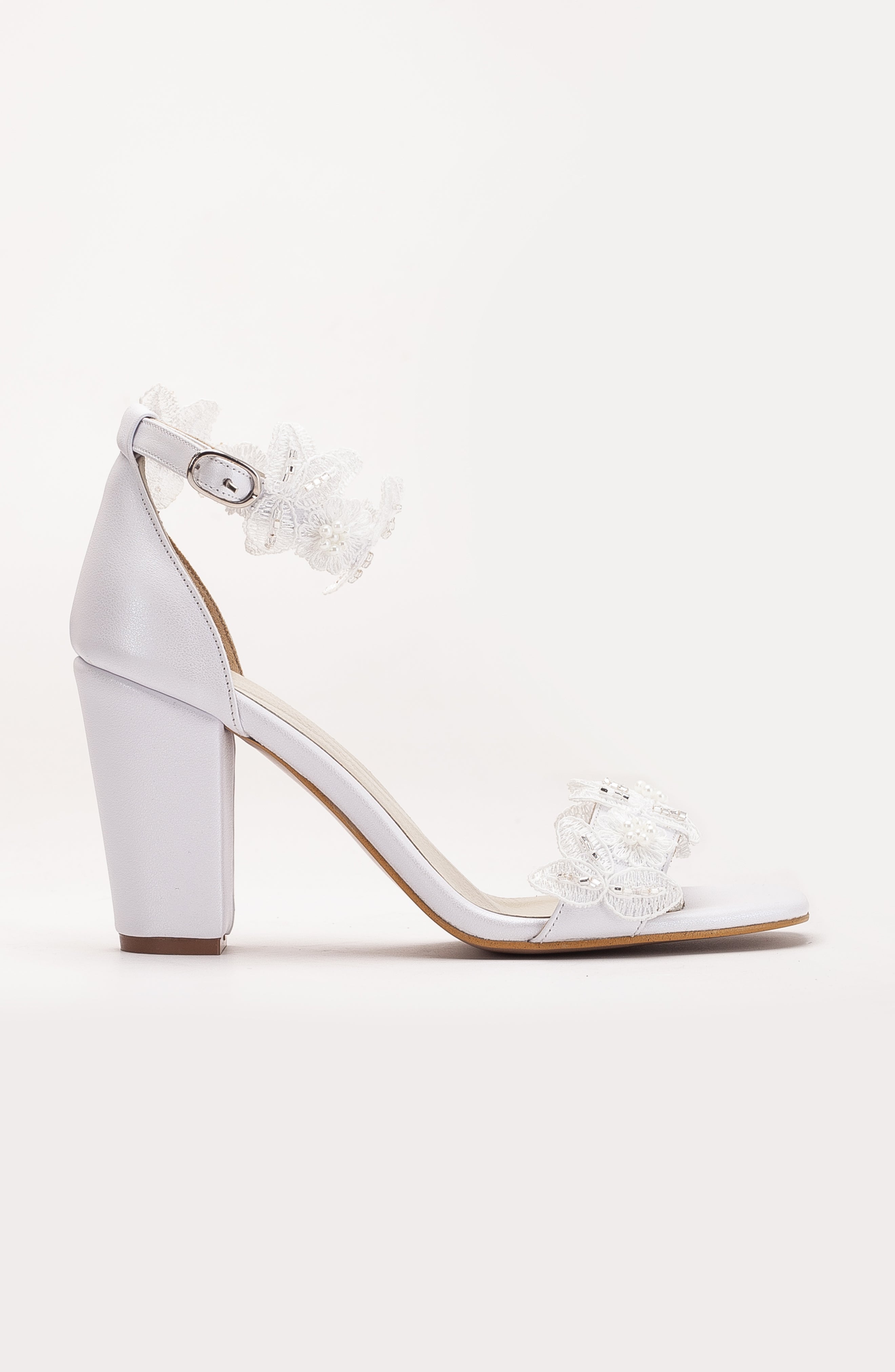 Vivian - Ivory Lace Leather Bridal Sandals