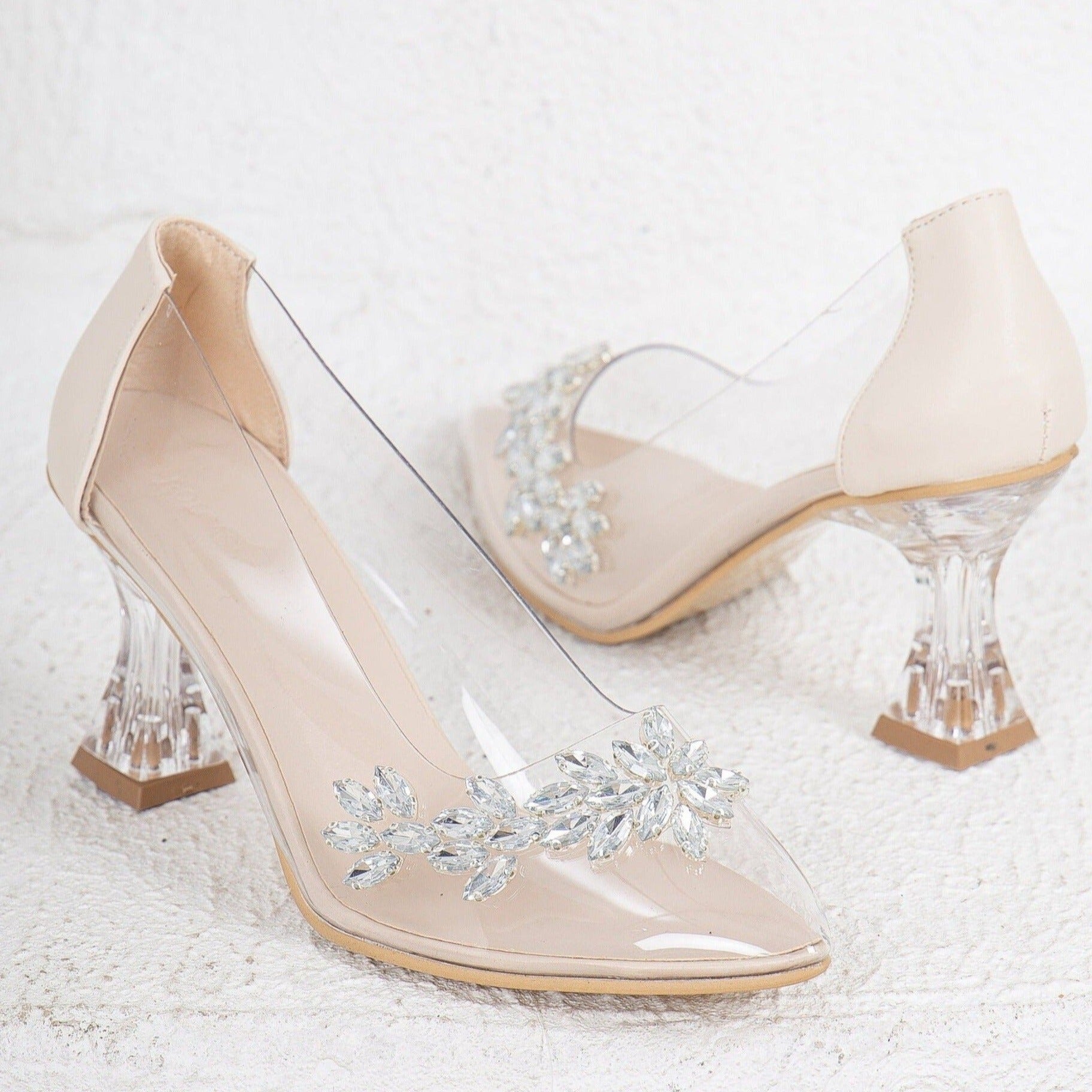 Cinderella - Beige Transparent High Heels