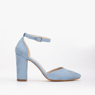 Gisele - Baby Blue Suede Wedding Heels