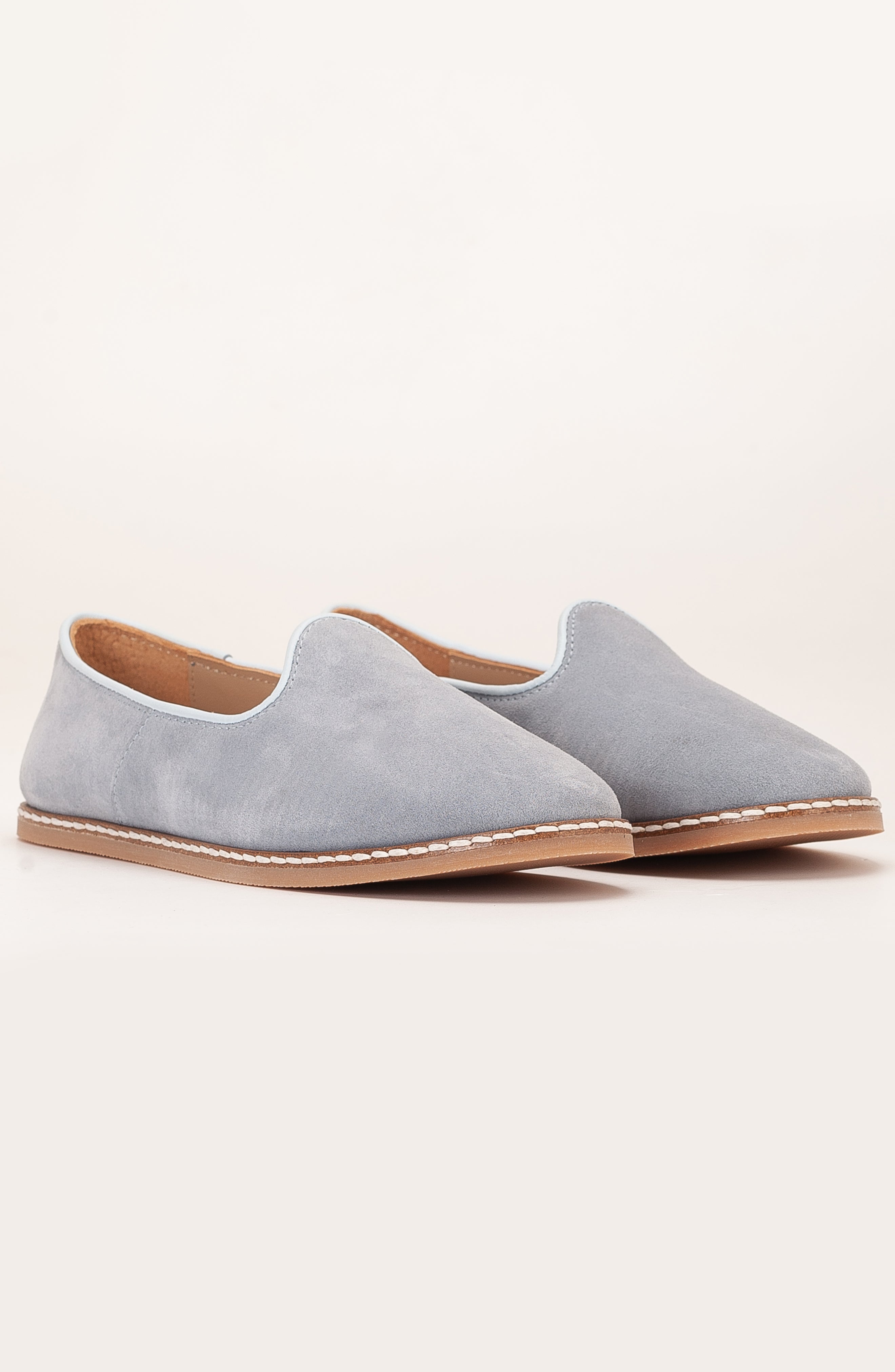 Istanbul - Dusty Blue Suede Leather Slip On (Women)