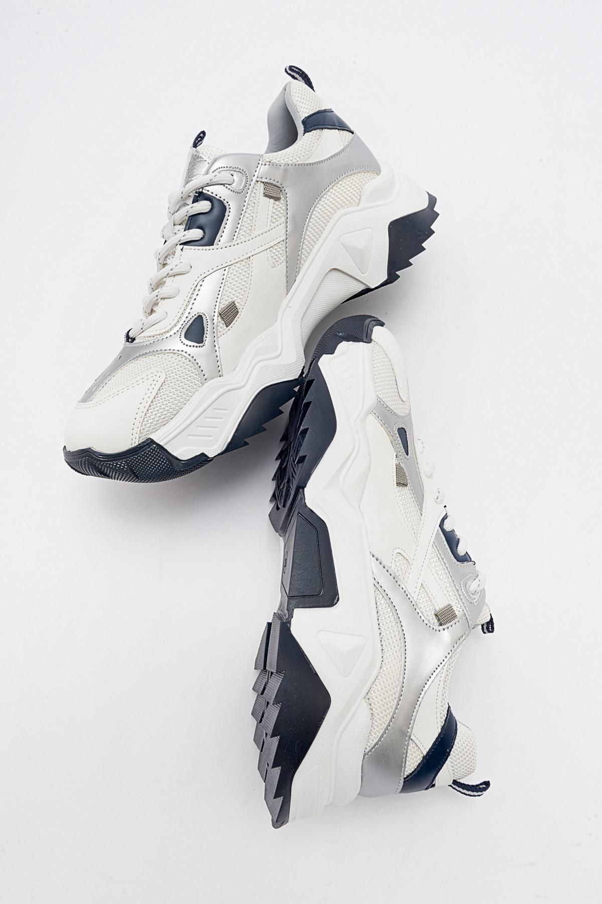 Loretta - White-Navy Sneaker (Women)