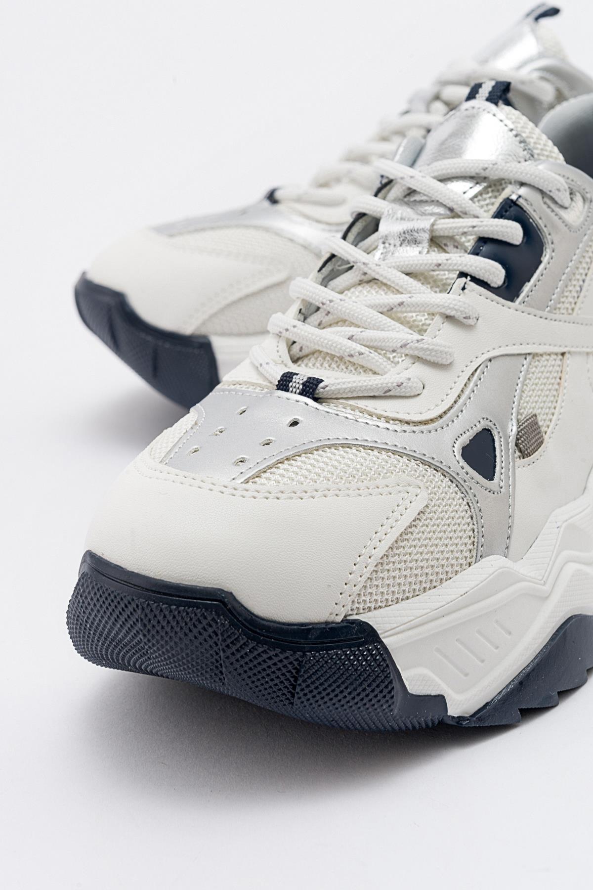 Loretta - White-Navy Sneaker (Women)