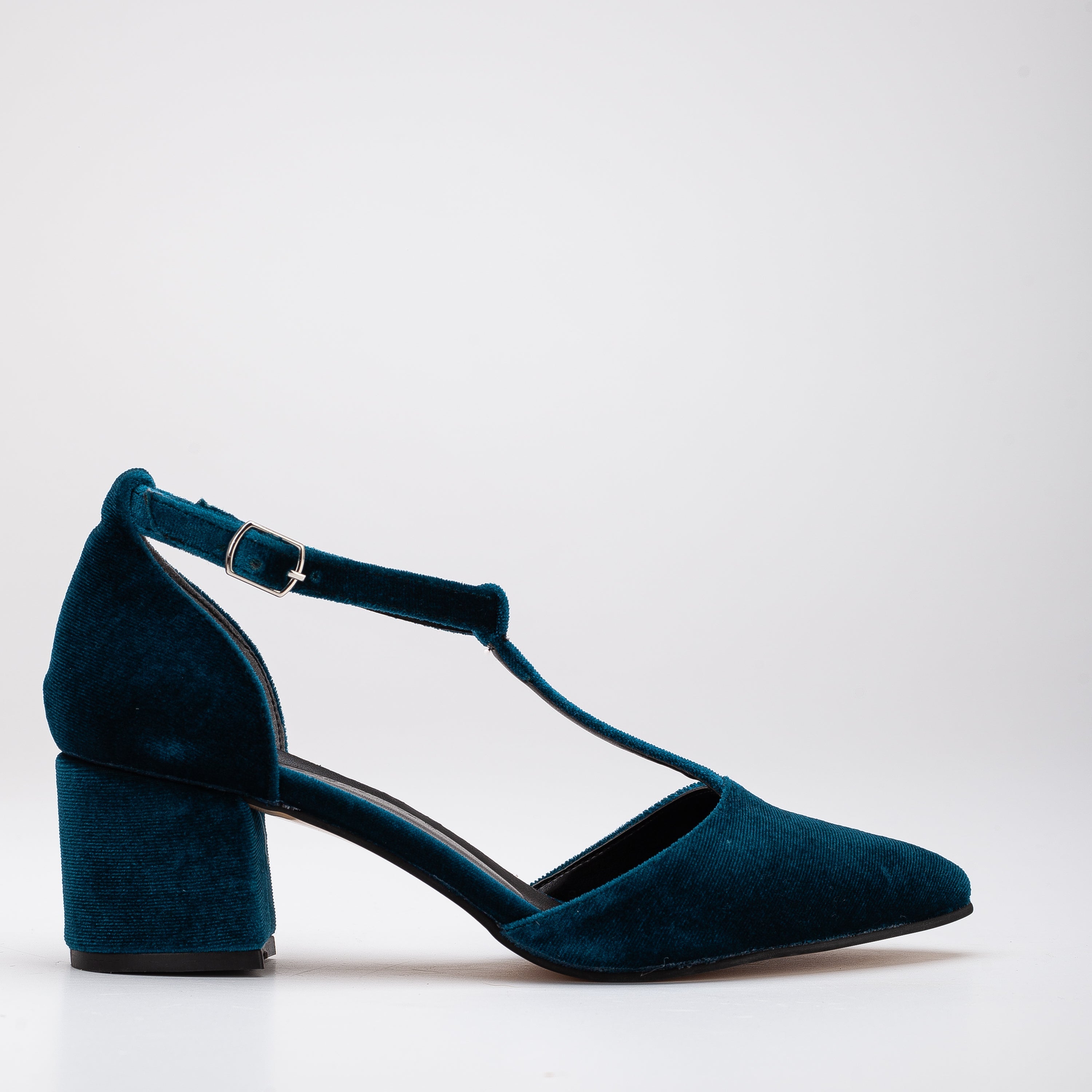 Anicette - Teal Blue Velvet Pumps