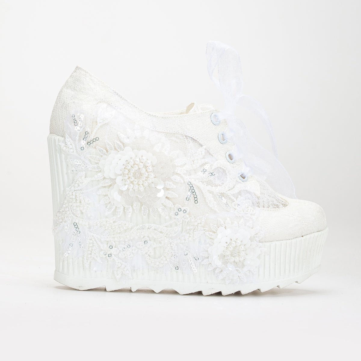 Sheri - Ivory Lace Wedding Sneakers