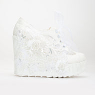 Sheri - Ivory Lace Wedding Sneakers