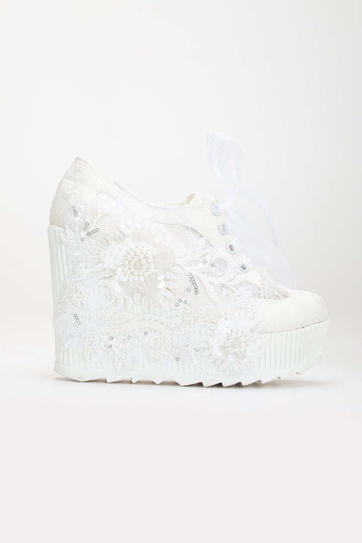 Sheri - Ivory Lace Wedding Sneakers