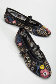Fauna - Black Mesh Mary Jane Flats