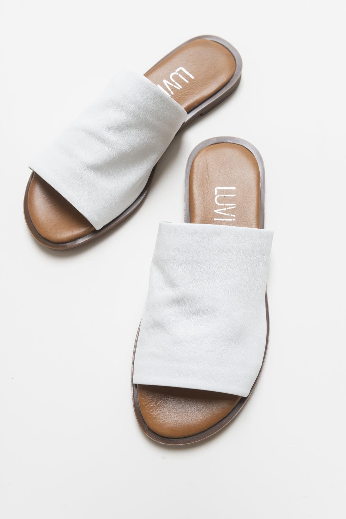 Clau - White Genuine Leather Slide (Women)