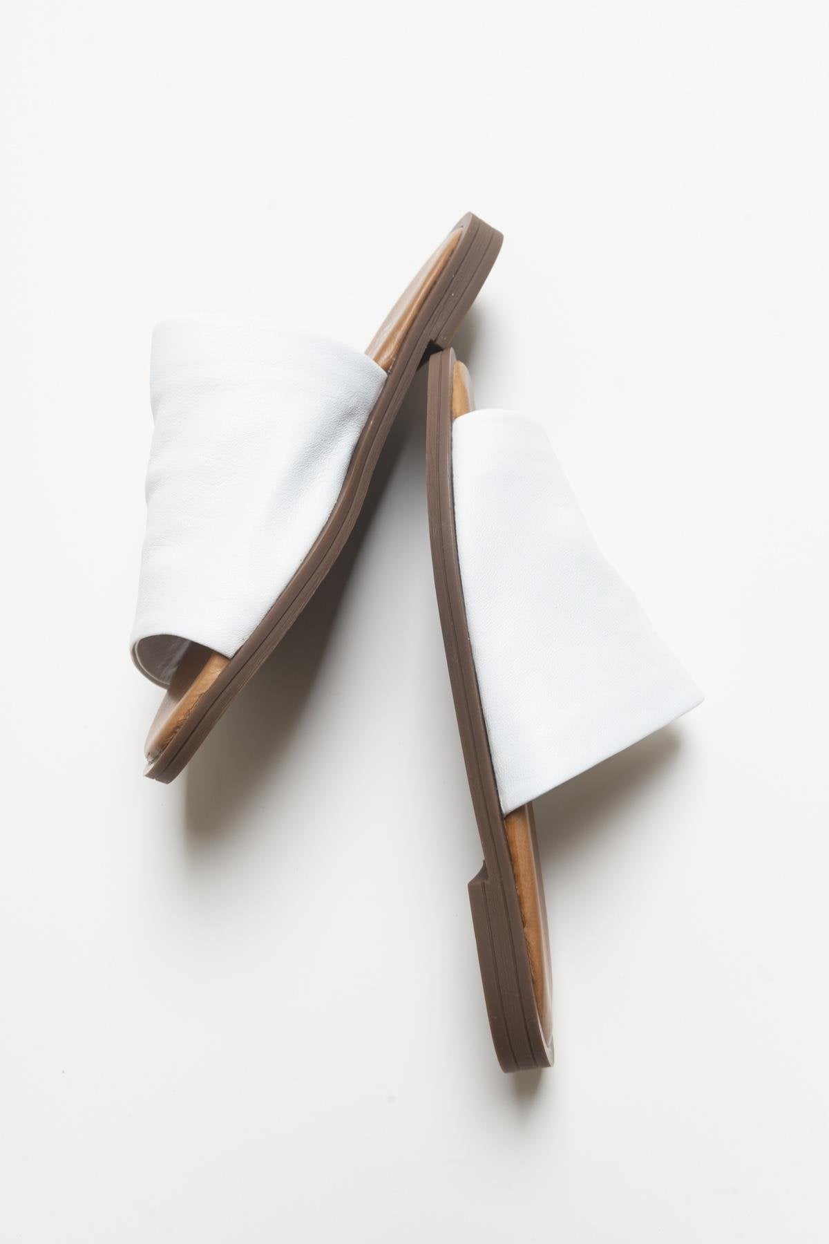 Clau - White Genuine Leather Slide (Women)