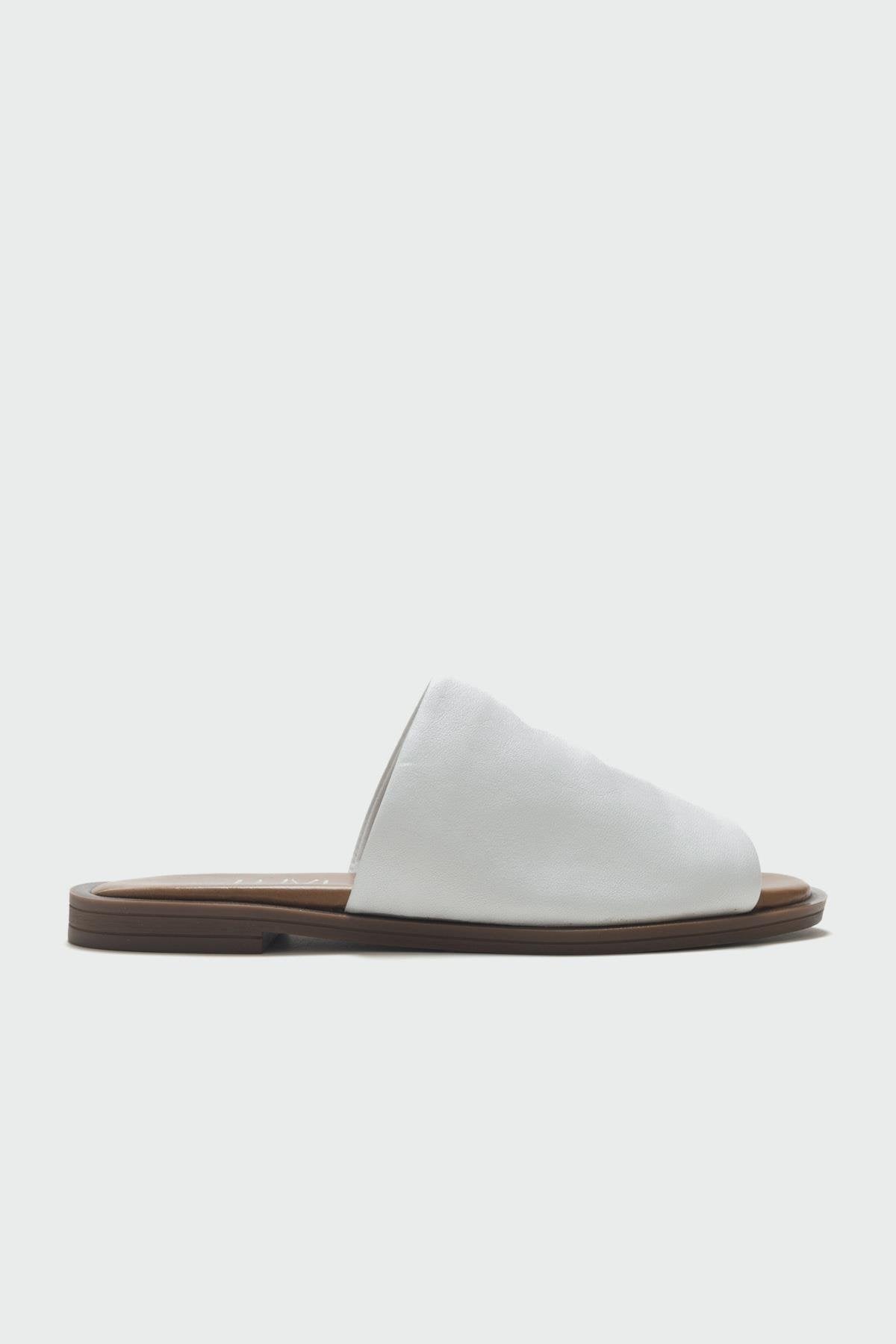 Clau - White Genuine Leather Slide (Women)