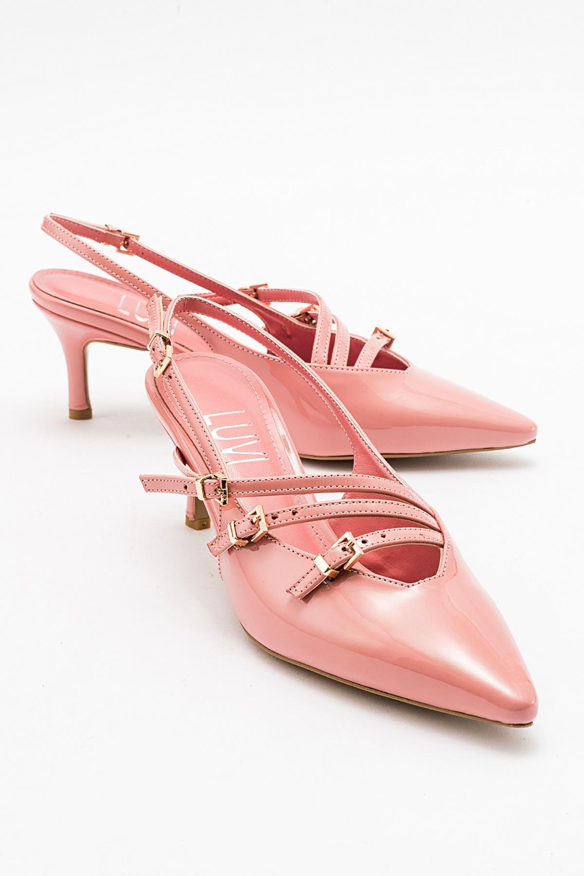 Magra Blush Patent Pointed-Toe Slingback Stiletto (Women)