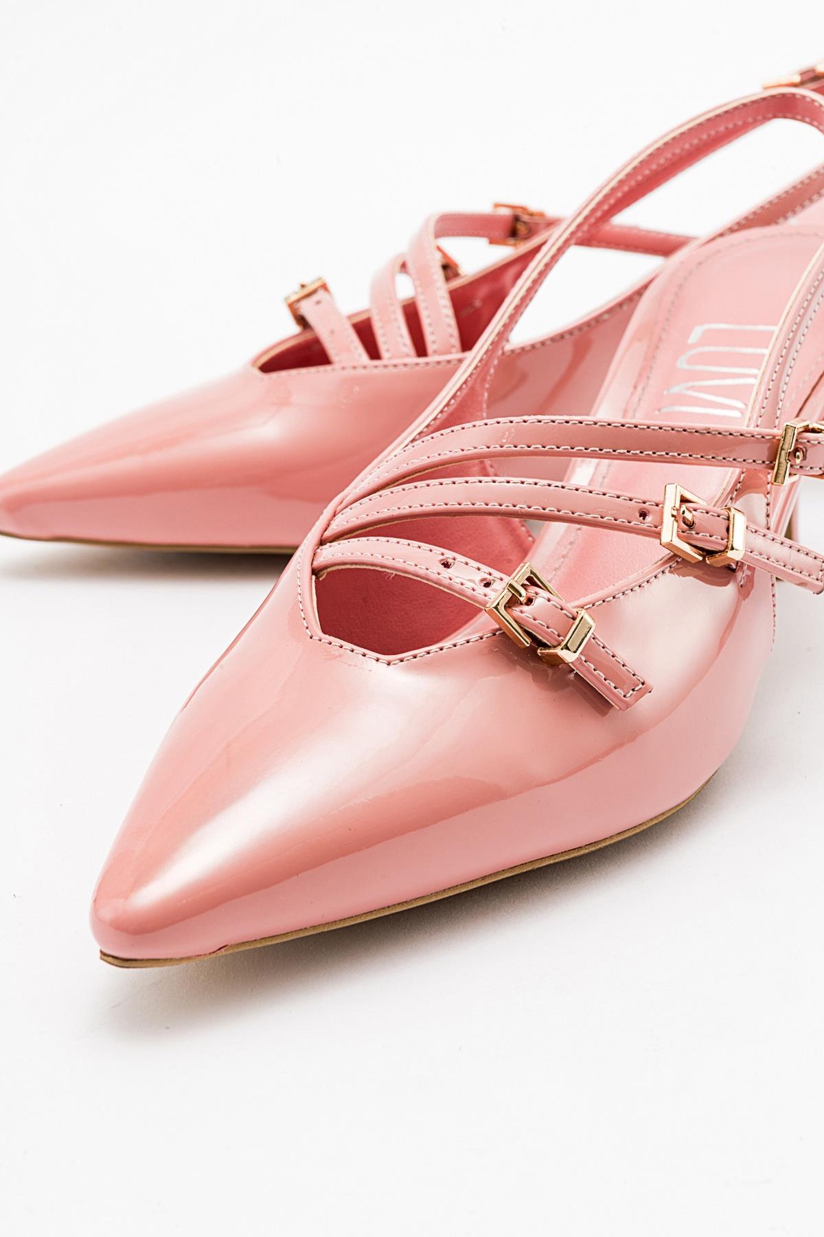 Magra Blush Patent Pointed-Toe Slingback Stiletto (Women)