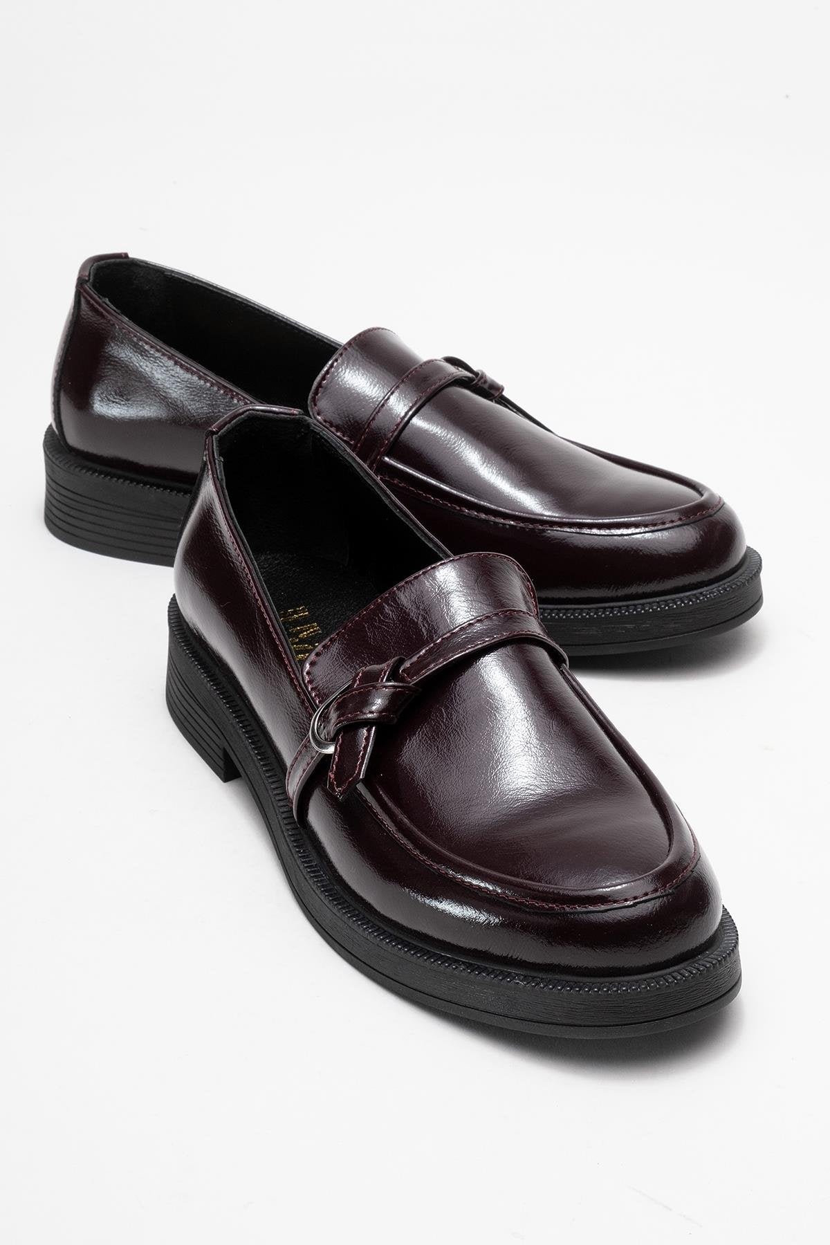 Galea - Burgundy Patent Buckle Genuine Leather Loafer (Women)