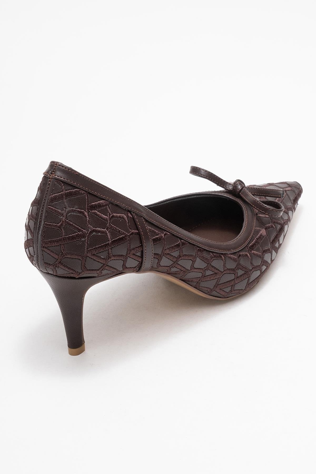 Camden - Brown Patterned Bow Pump (Women)
