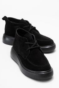 Lilya - Black Genuine Leather Chukka Boot (Women)