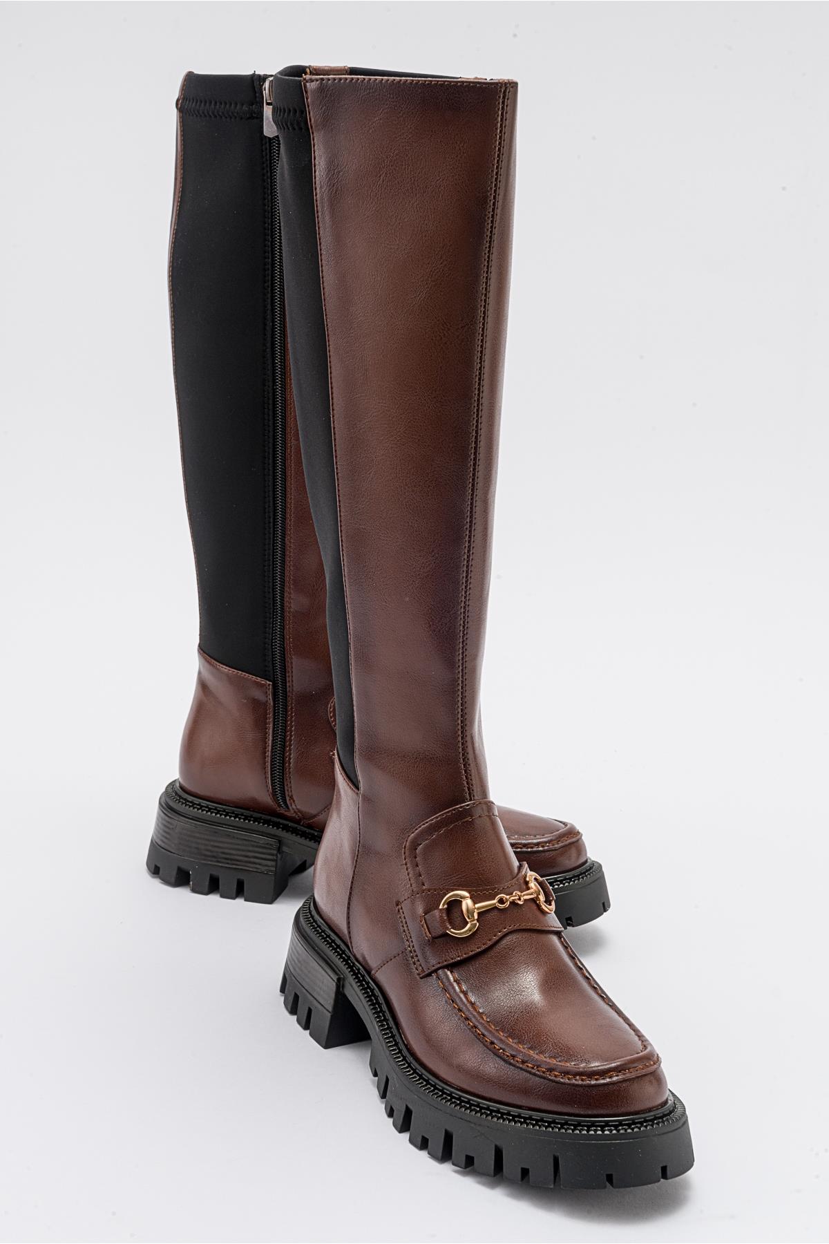 Chapel - Cognac Buckle Stretch Boot (Women)