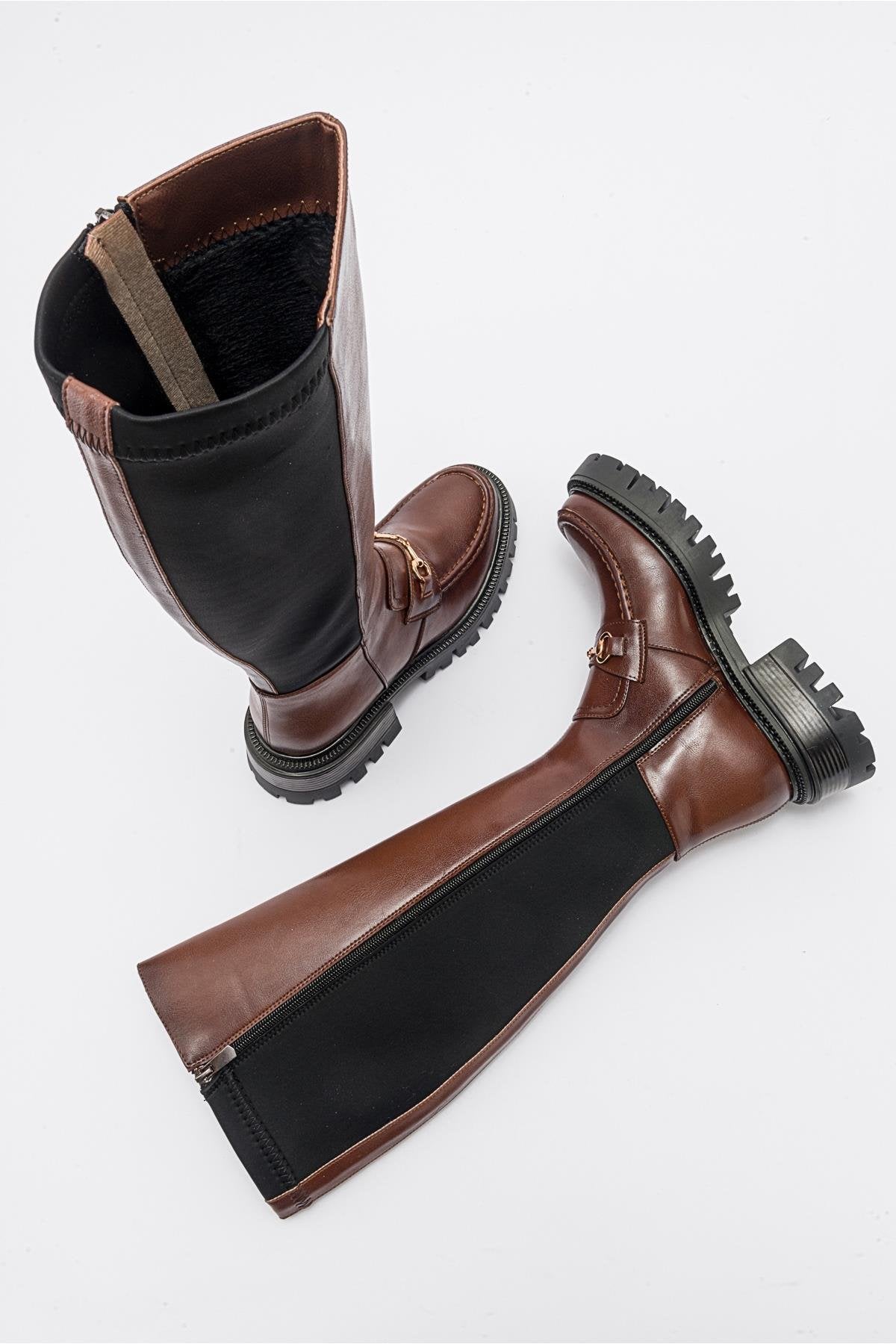 Chapel - Cognac Buckle Stretch Boot (Women)