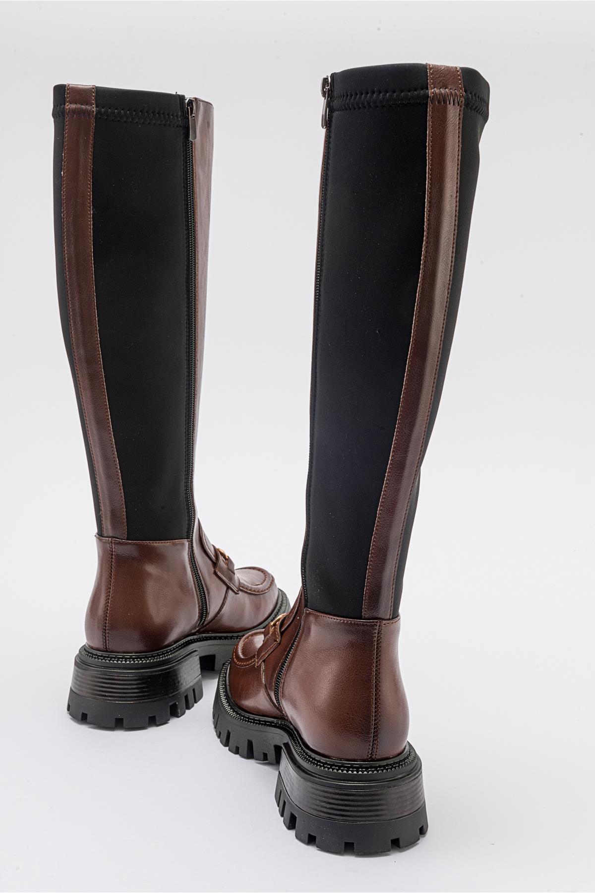 Chapel - Cognac Buckle Stretch Boot (Women)