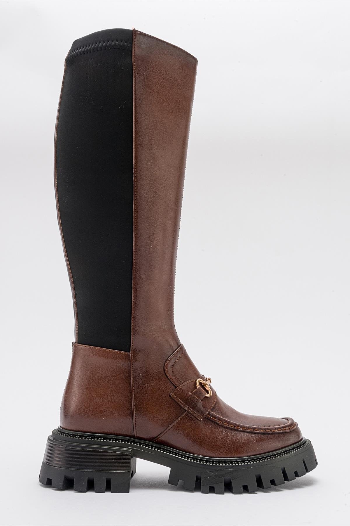 Chapel - Cognac Buckle Stretch Boot (Women)