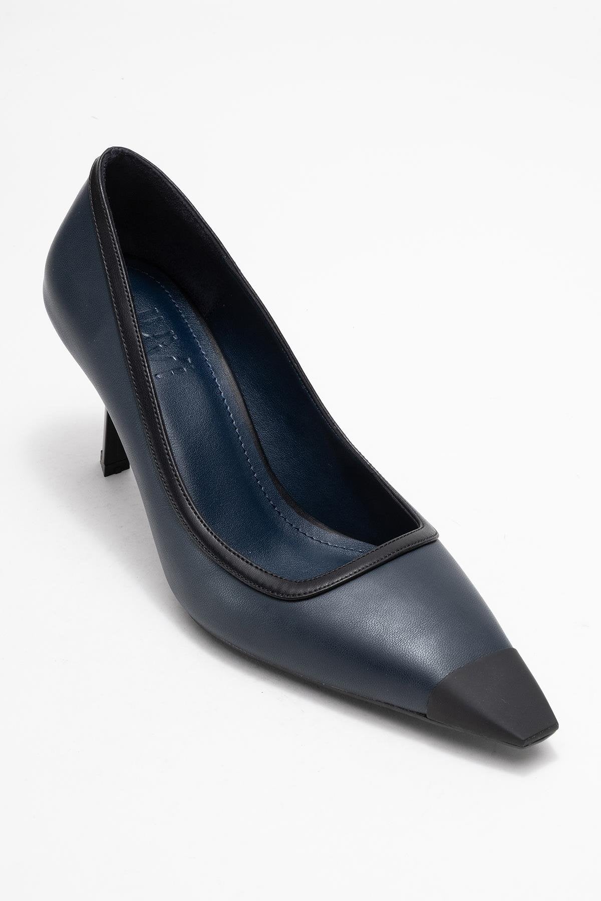 Rona - Navy Matte Toe Heeled Shoe (Women)