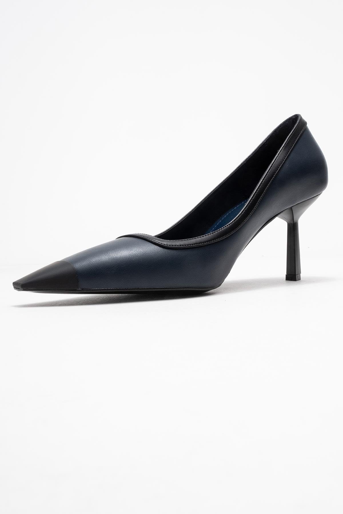 Rona - Navy Matte Toe Heeled Shoe (Women)