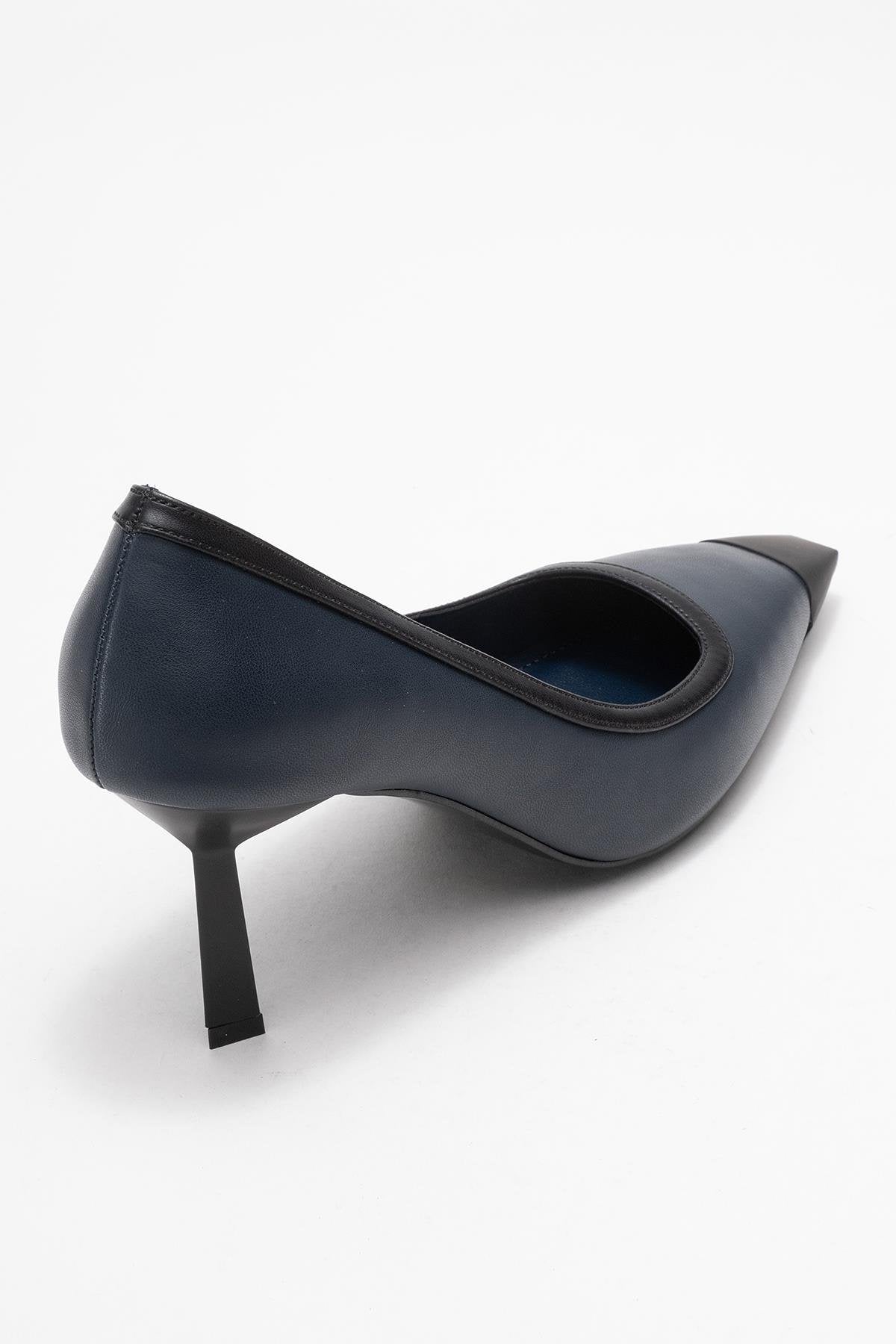 Rona - Navy Matte Toe Heeled Shoe (Women)