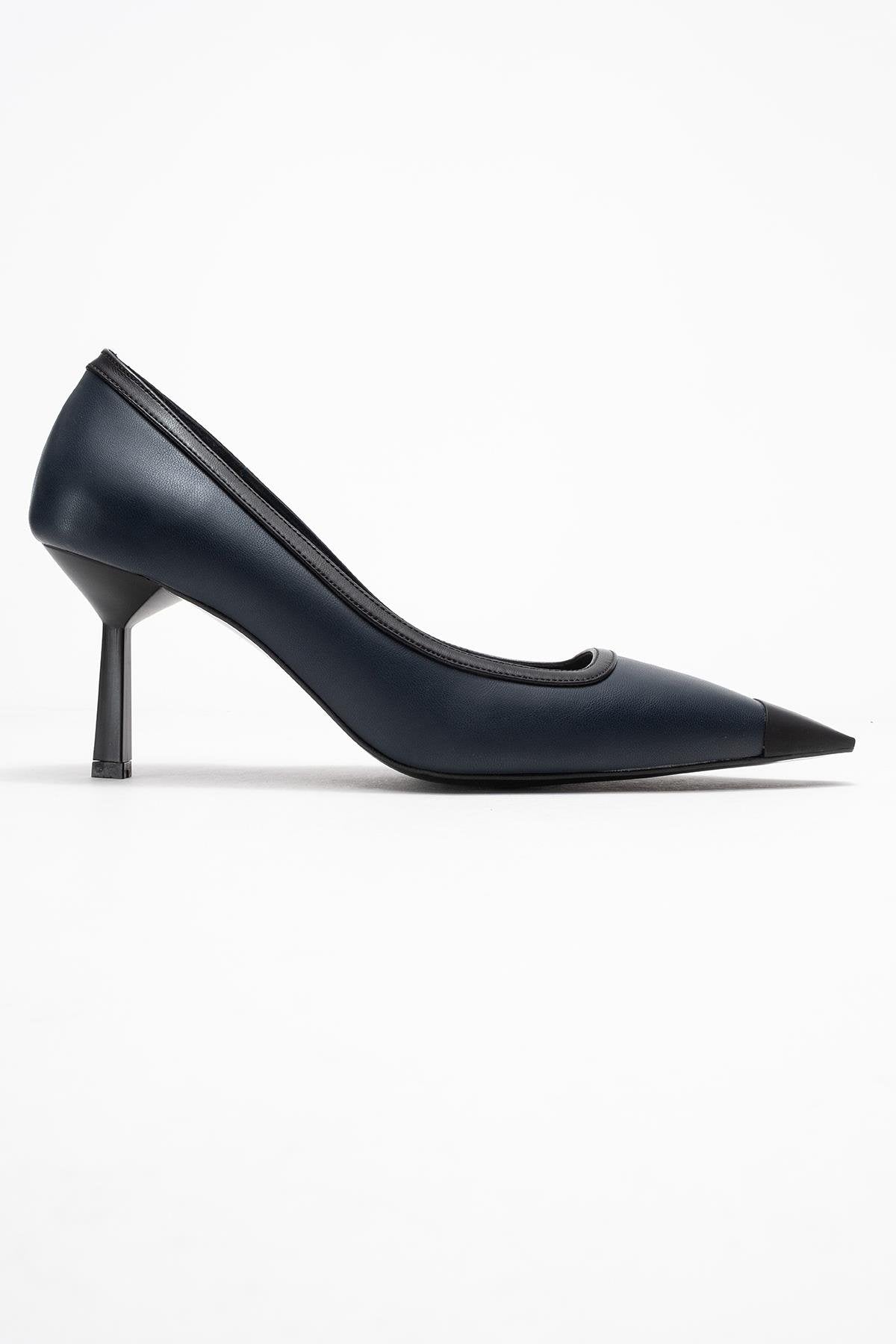 Rona - Navy Matte Toe Heeled Shoe (Women)