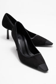 Rona - Black Matte Toe Heeled Shoe (Women)