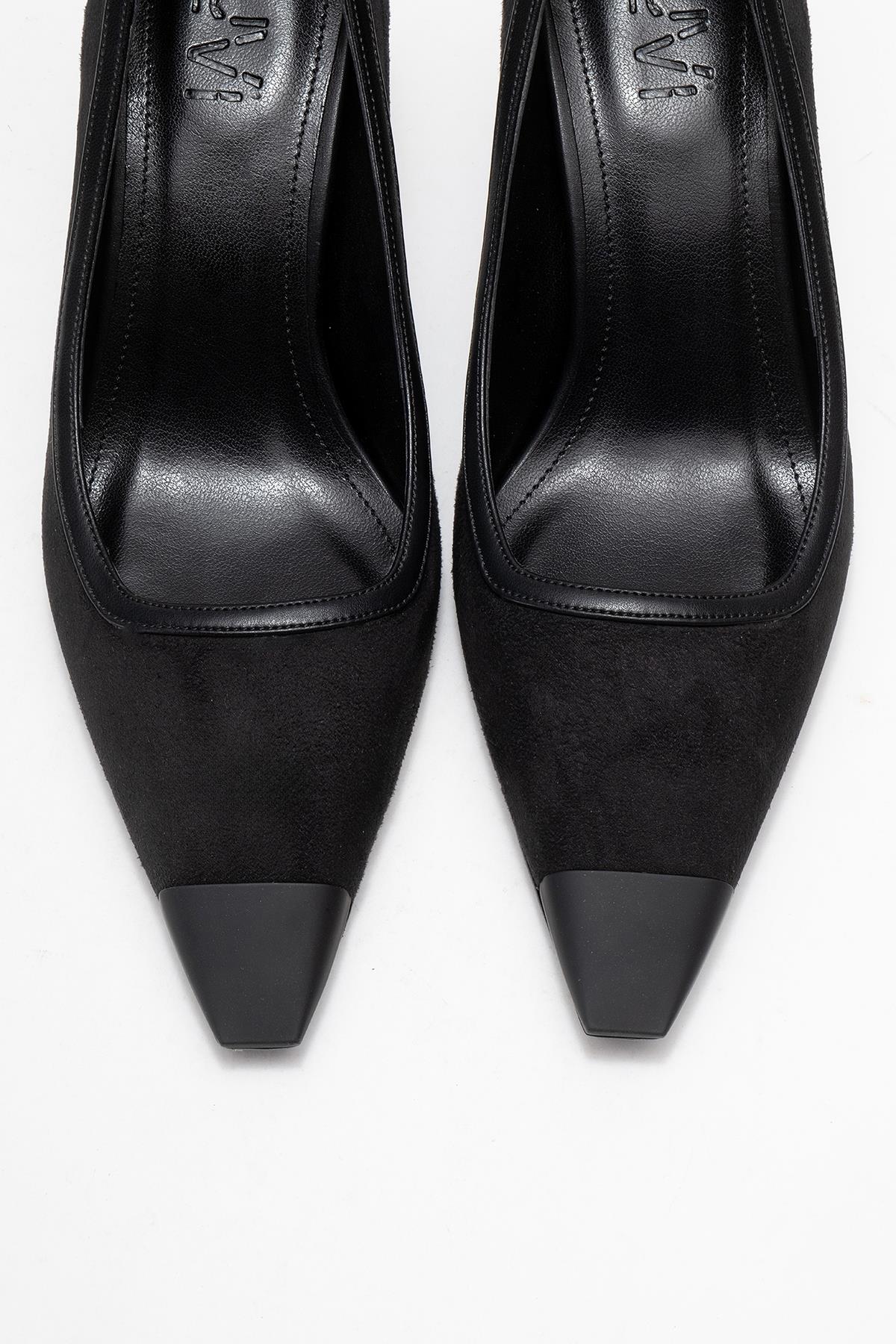 Rona - Black Matte Toe Heeled Shoe (Women)