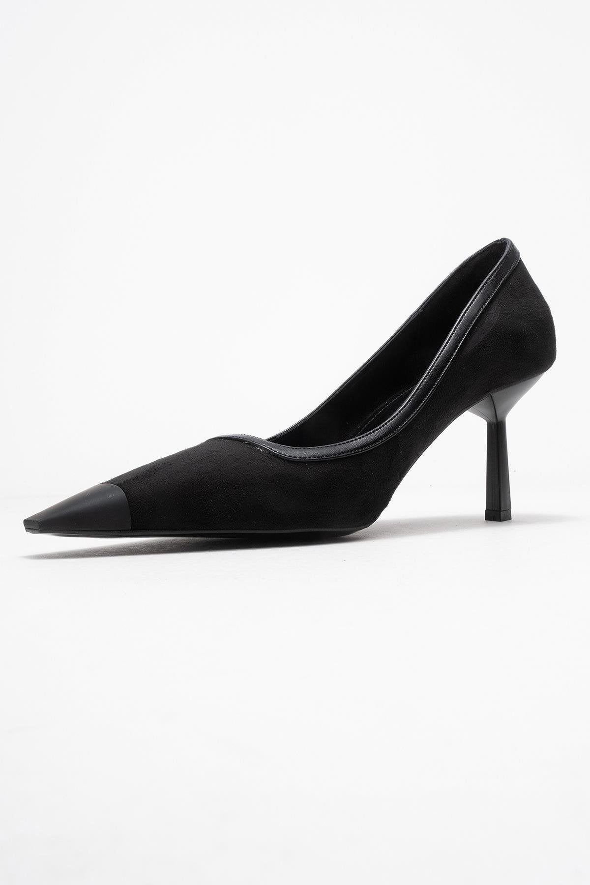 Rona - Black Matte Toe Heeled Shoe (Women)