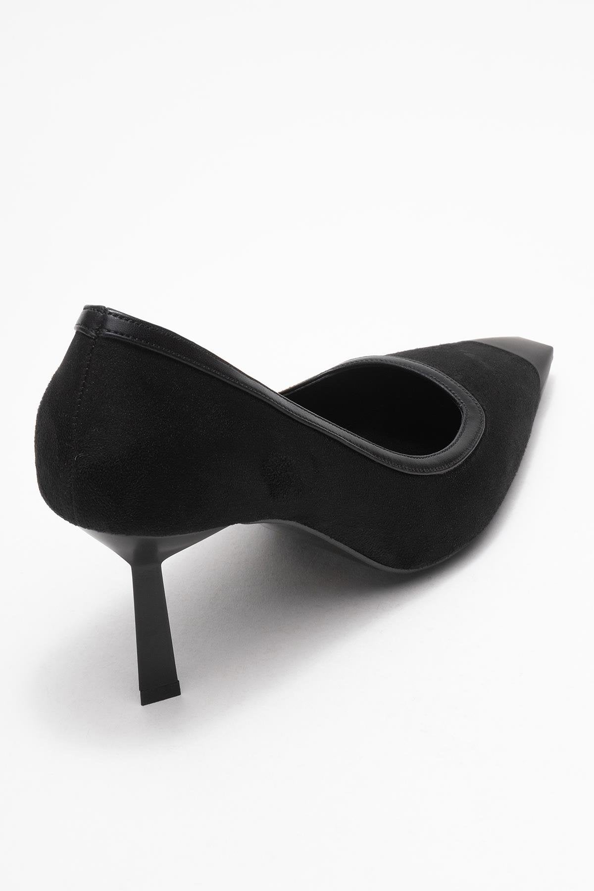 Rona - Black Matte Toe Heeled Shoe (Women)