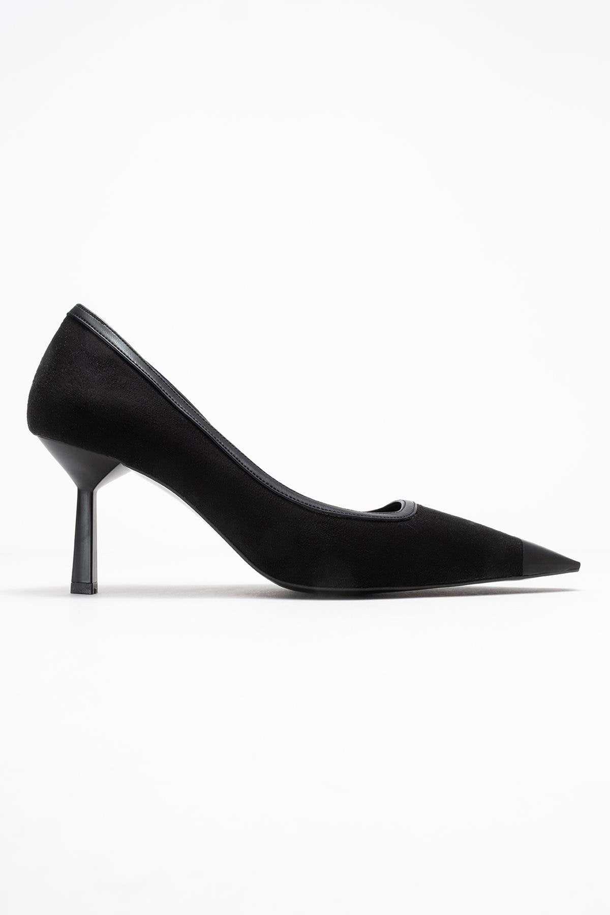 Rona - Black Matte Toe Heeled Shoe (Women)
