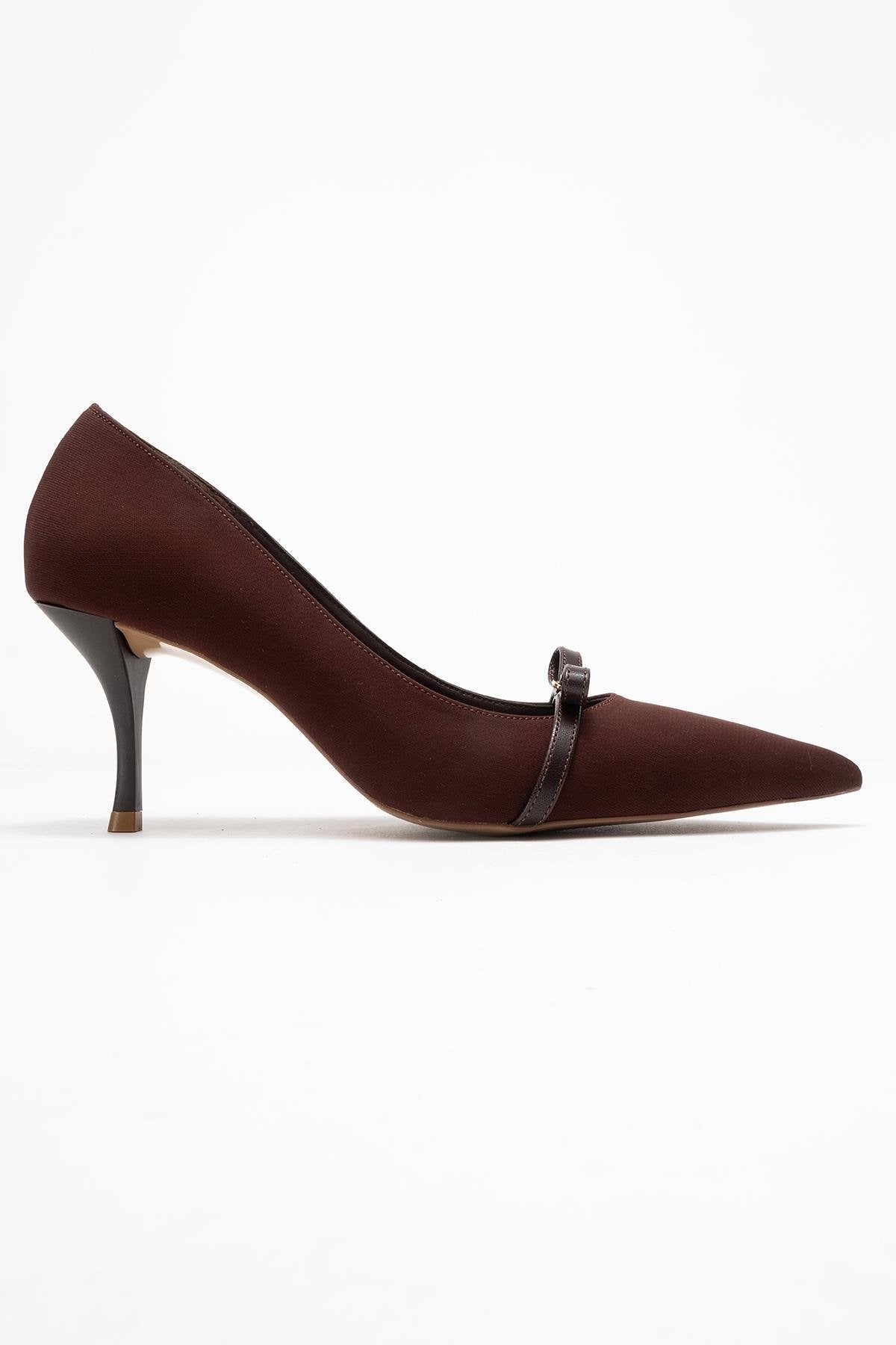 Annie - Brown Bow Heeled Shoe (Women)