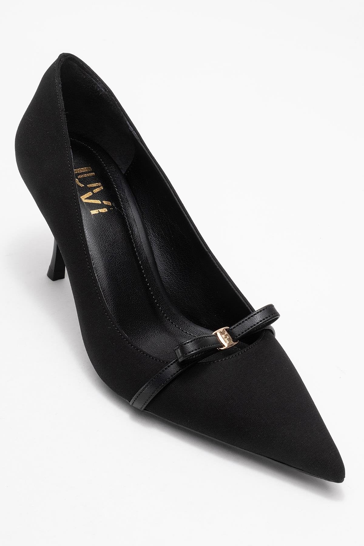 Annie - Black Bow Heeled Shoe (Women)