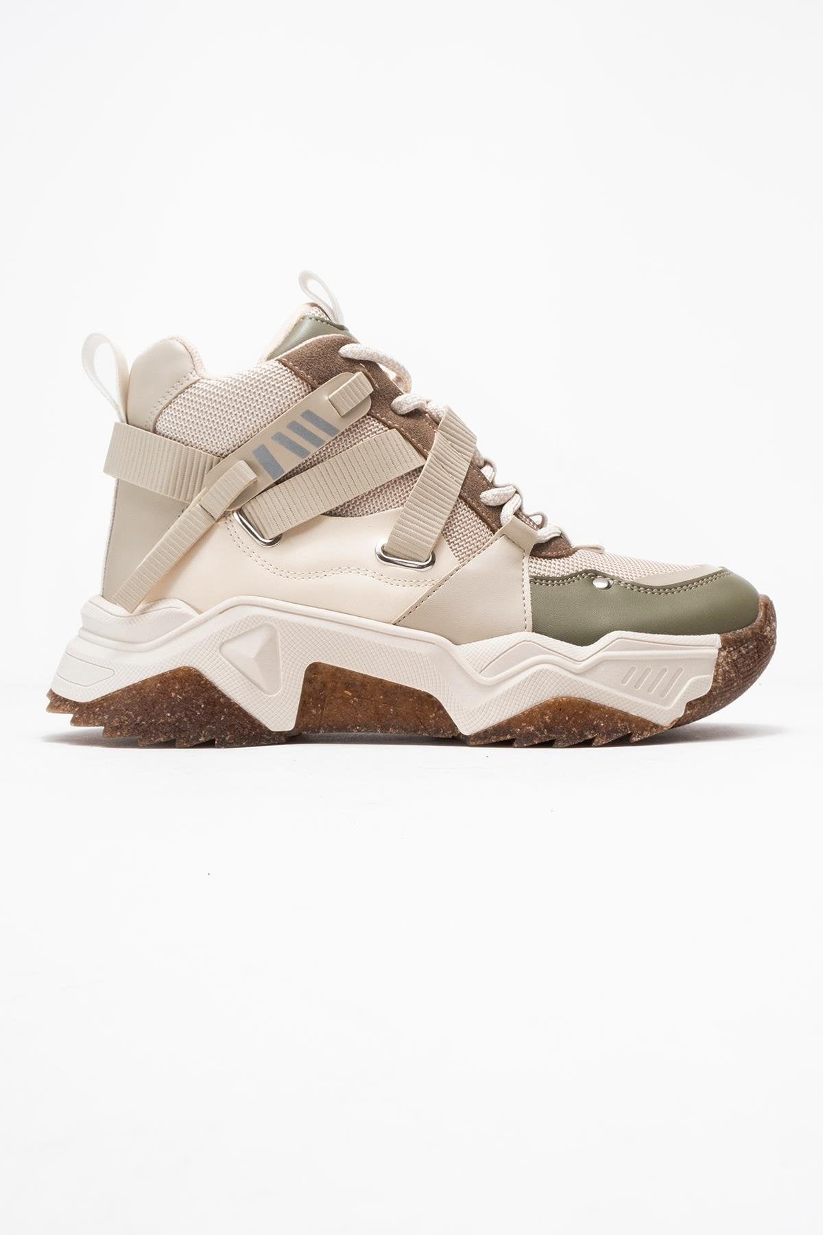 Seraphine - Beige Green Zip Lace-Up Sport Boot (Women)