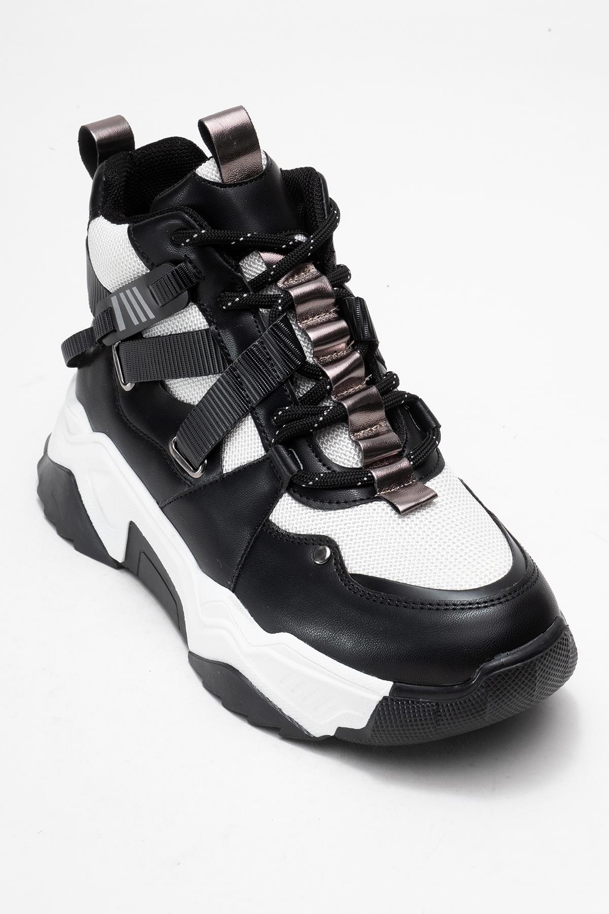 Seraphine - Black And White Zip And Lace-Up Sport Boot (Women)