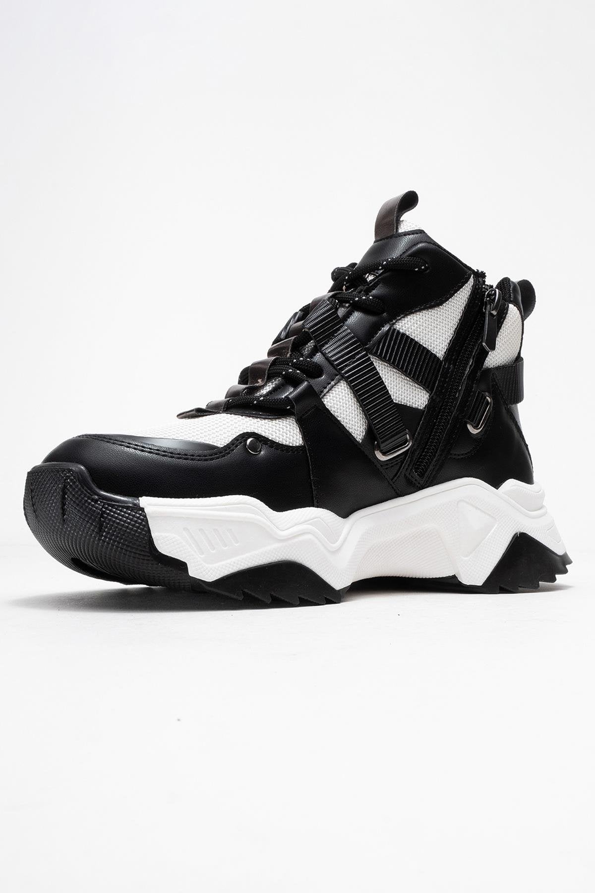 Seraphine - Black And White Zip And Lace-Up Sport Boot (Women)