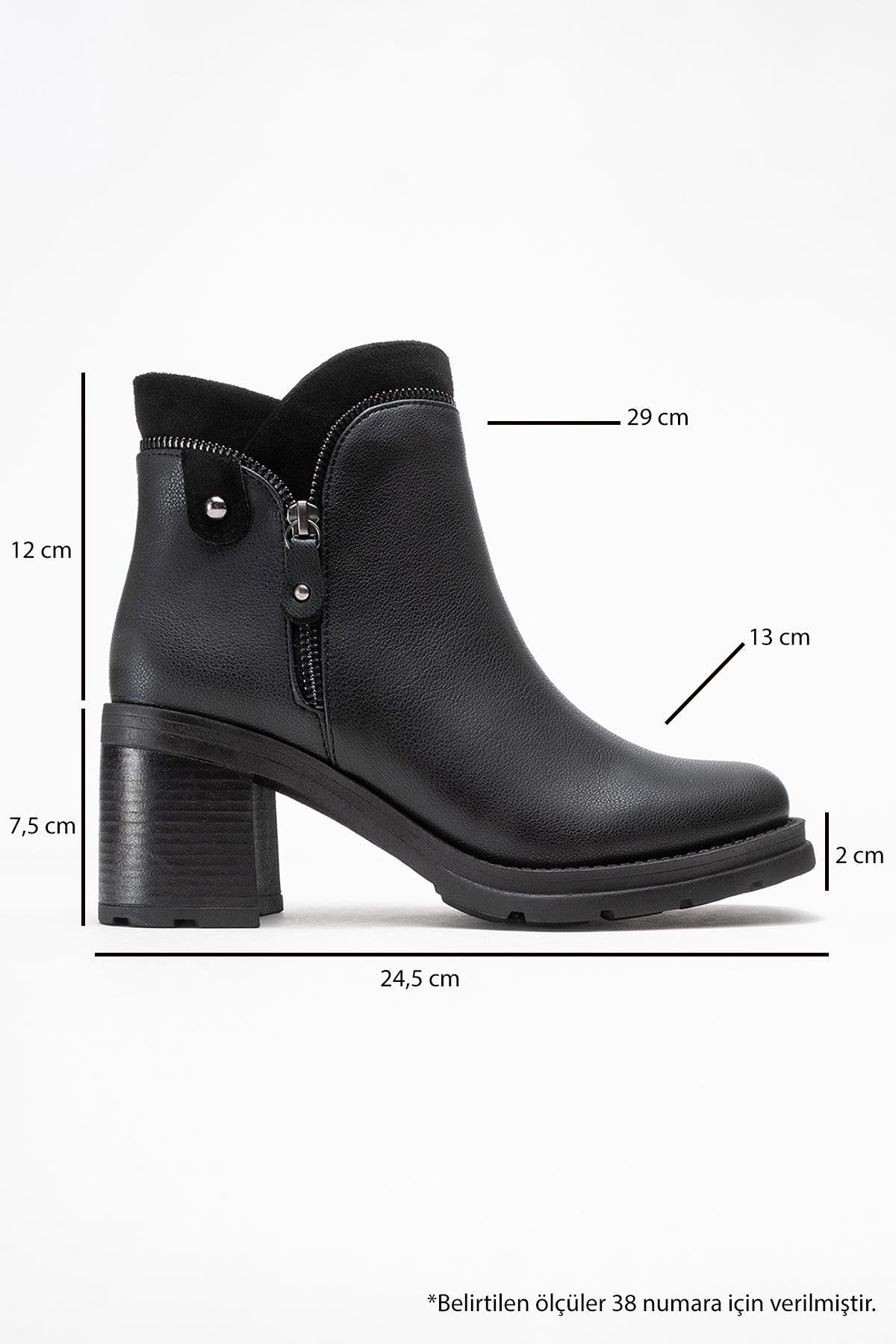 Parly - Black Zip-Detail Block Heel Boot (Women)