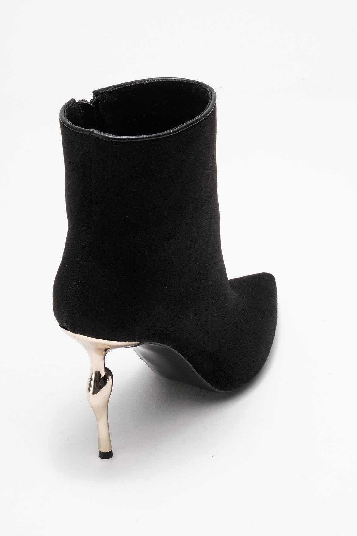 Crista - Black Pointed Toe Heeled Boot (Women)