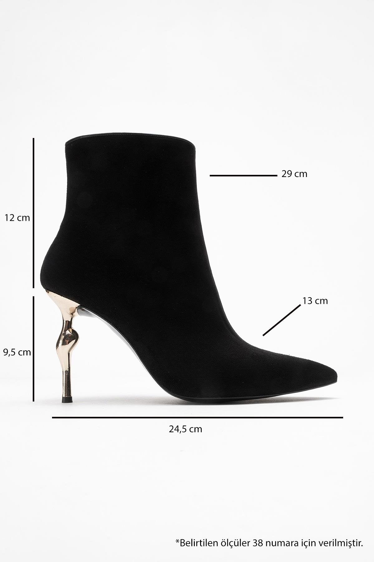 Crista - Black Pointed Toe Heeled Boot (Women)