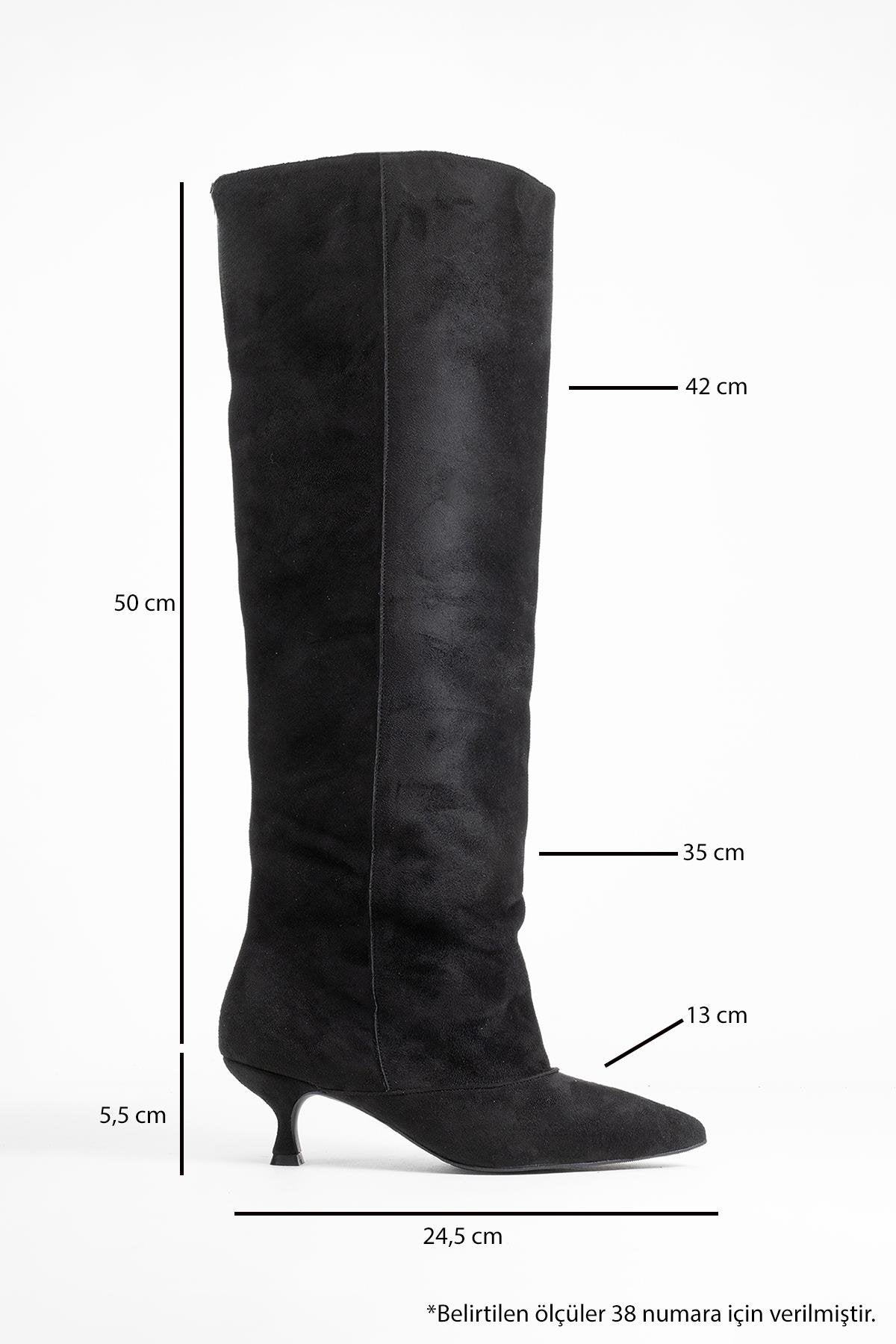 Zach - Black Slim Heel Over-The-Knee Boot (Women)