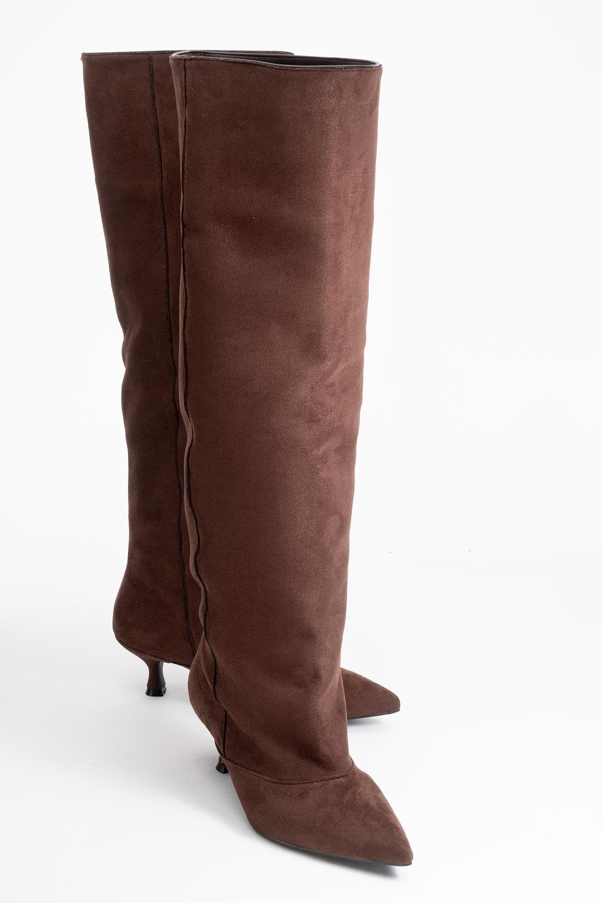 Zach - Brown Slim Heel Over-The-Knee Boot (Women)
