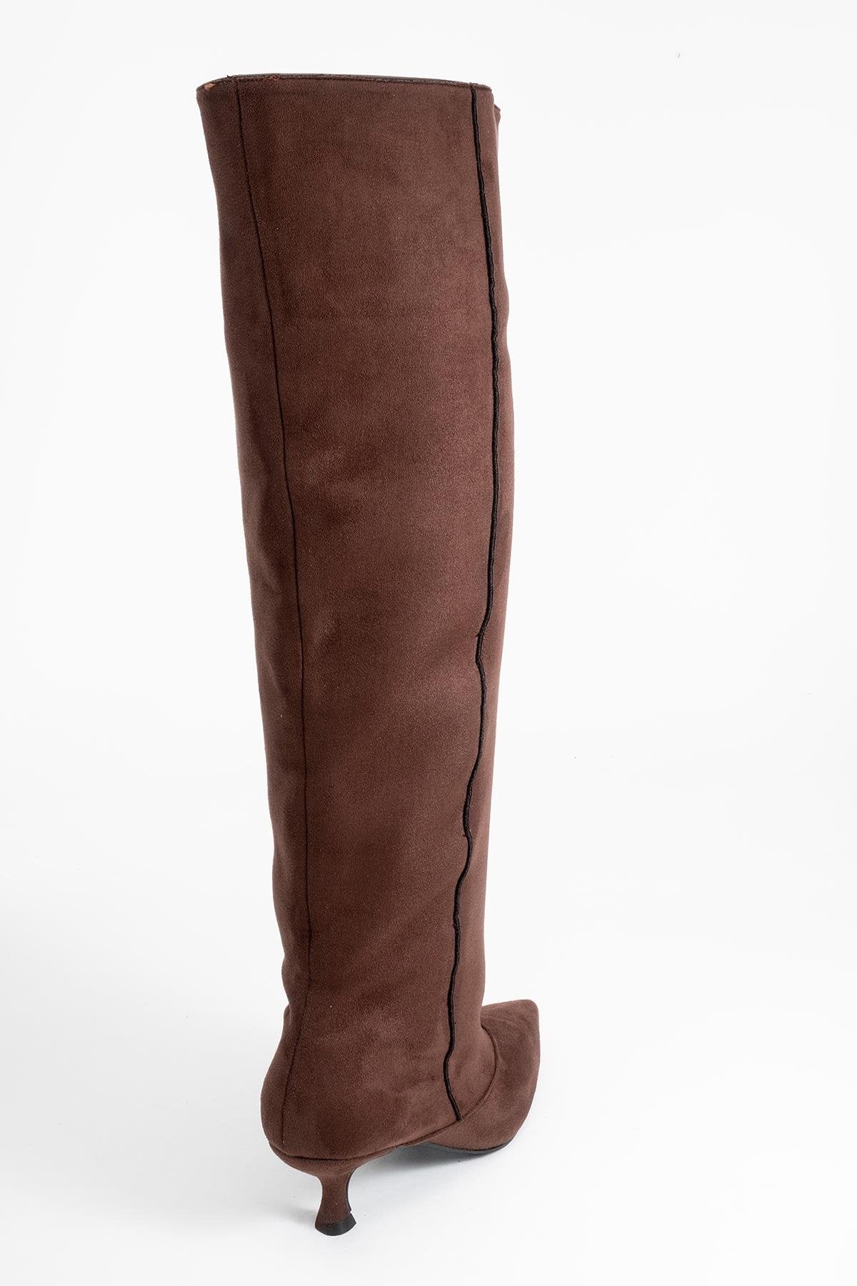 Zach - Brown Slim Heel Over-The-Knee Boot (Women)